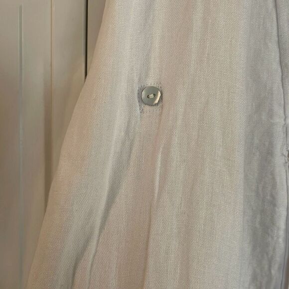 H Halston NWT white 100% linen boyfriend blazer small - Picture 9 of 14